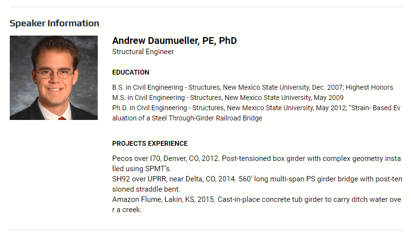 Licensed-Speaker Information: Andrew Daumueller-MIDASoft