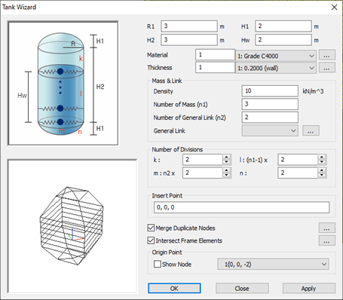 Imagen5. Wizard para tanques en midas Gen