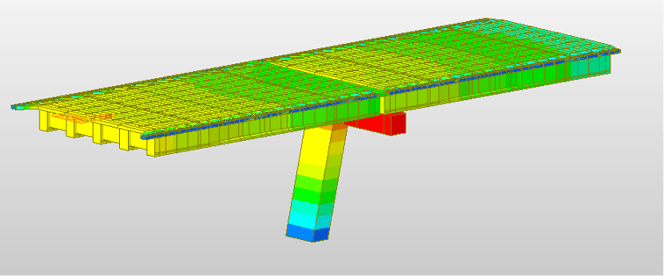 Deformation of PSC bridge under seismic loading