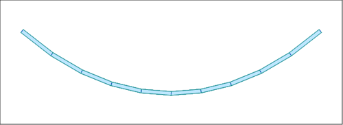 Single cable modeling with multiple nonlinear/linearized truss elements. 