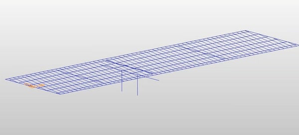 2D "all frame" composite bridge model shown in midas Civil. 