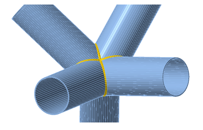 Spatial welded CHS connections